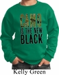 Kids Funny Sweatshirt Camo is the New Black Sweat Shirt
