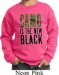 Kids Funny Sweatshirt Camo is the New Black Sweat Shirt