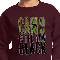 Kids Funny Sweatshirt Camo is the New Black Sweat Shirt