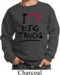Kids Funny Sweatshirt I Love Big Trucks Sweat Shirt