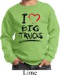 Kids Funny Sweatshirt I Love Big Trucks Sweat Shirt