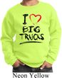 Kids Funny Sweatshirt I Love Big Trucks Sweat Shirt