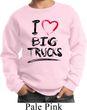 Kids Funny Sweatshirt I Love Big Trucks Sweat Shirt