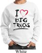 Kids Funny Sweatshirt I Love Big Trucks Sweat Shirt