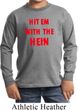 Kids Funny Tee Hit em with the Hein Youth Long Sleeve