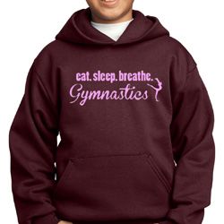 Kids Gymnast Hoodie Eat Sleep Breathe Gymnastics Hoody