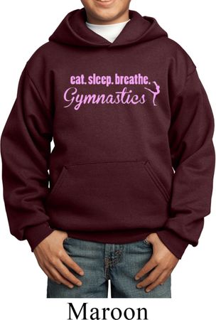 Kids Gymnast Hoodie Eat Sleep Breathe Gymnastics Hoody