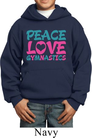 Kids Gymnast Hoodie Peace Love Gymnastics Hoody