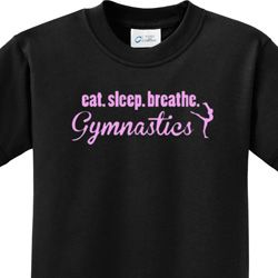 Kids Gymnast Shirt Eat Sleep Breathe Gymnastics Tee T-Shirt