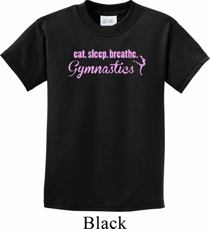 Kids Gymnast Shirt Eat Sleep Breathe Gymnastics Tee T-Shirt