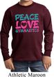 Kids Gymnast Shirt Peace Love Gymnastics Long Sleeve Tee T-Shirt