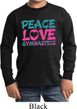 Kids Gymnast Shirt Peace Love Gymnastics Long Sleeve Tee T-Shirt