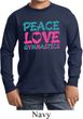 Kids Gymnast Shirt Peace Love Gymnastics Long Sleeve Tee T-Shirt
