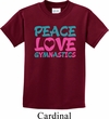 Kids Gymnast Shirt Peace Love Gymnastics Tee T-Shirt