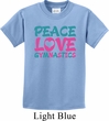 Kids Gymnast Shirt Peace Love Gymnastics Tee T-Shirt