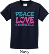 Kids Gymnast Shirt Peace Love Gymnastics Tee T-Shirt