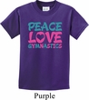 Kids Gymnast Shirt Peace Love Gymnastics Tee T-Shirt