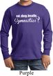 Kids Gymnast Shirt White Eat Sleep Gymnastics Long Sleeve Tee T-Shirt