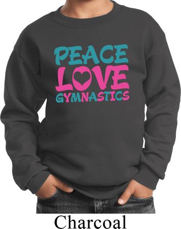 Kids Gymnast Sweatshirt Peace Love Gymnastics Sweat Shirt