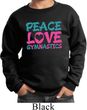 Kids Gymnast Sweatshirt Peace Love Gymnastics Sweat Shirt