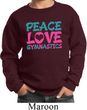 Kids Gymnast Sweatshirt Peace Love Gymnastics Sweat Shirt