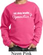 Kids Gymnast Sweatshirt White Eat Sleep Breathe Gymnastics Sweat Shirt