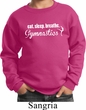 Kids Gymnast Sweatshirt White Eat Sleep Breathe Gymnastics Sweat Shirt