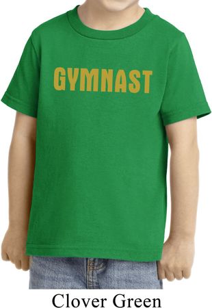 Kids Gymnastics Shirt Gold Shimmer Gymnast Toddler Tee T-Shirt