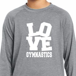 Kids Gymnastics Shirt Love Gymnastics Dry Wicking Long Sleeve T-Shirt
