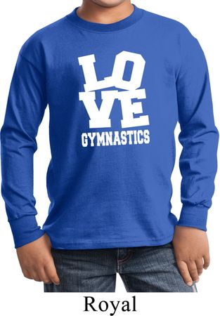 Kids Gymnastics Shirt Love Gymnastics Long Sleeve Tee T-Shirt