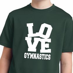 Kids Gymnastics Shirt Love Gymnastics Moisture Wicking Tee T-Shirt