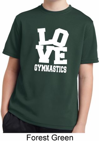 Kids Gymnastics Shirt Love Gymnastics Moisture Wicking Tee T-Shirt