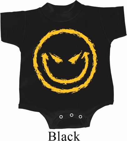 Kids Halloween Romper Evil Smiley Face Onesie