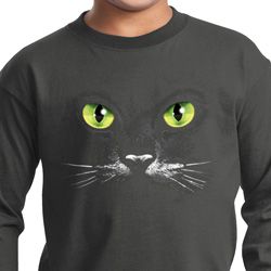 Kids Halloween Shirt Black Cat Long Sleeve Tee T-Shirt