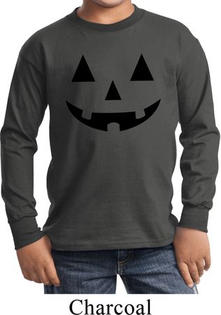 Kids Halloween Shirt Black Jack O Lantern Long Sleeve Tee T-Shirt