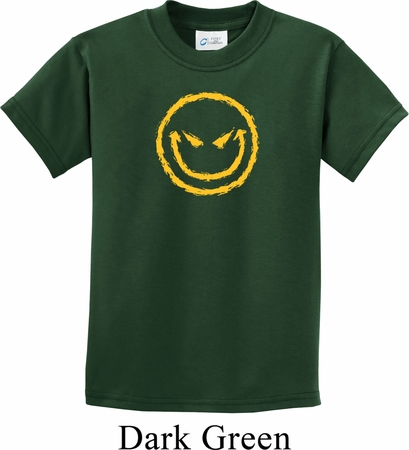 Kids Halloween Shirt Evil Smiley Face Tee T-Shirt