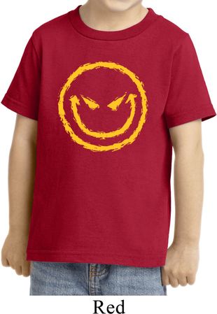 Kids Halloween Shirt Evil Smiley Face Toddler Tee T-Shirt