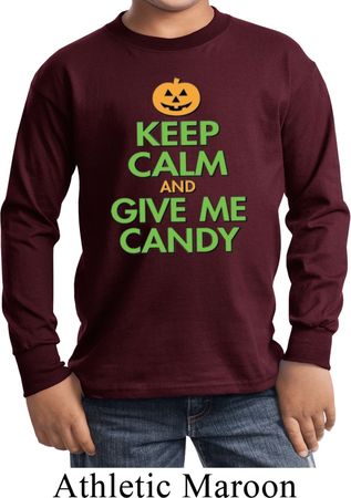 Kids Halloween Shirt Give Me Candy Long Sleeve Tee T-Shirt
