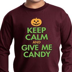 Kids Halloween Shirt Give Me Candy Long Sleeve Tee T-Shirt