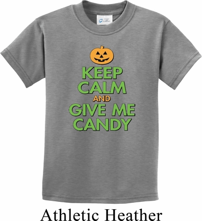 Kids Halloween Shirt Keep Calm and Give Me Candy Tee T-Shirt