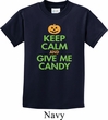Kids Halloween Shirt Keep Calm and Give Me Candy Tee T-Shirt