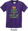 Kids Halloween Shirt Keep Calm and Give Me Candy Tee T-Shirt