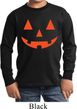 Kids Halloween Shirt Orange Jack O Lantern Long Sleeve Tee T-Shirt