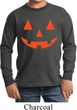Kids Halloween Shirt Orange Jack O Lantern Long Sleeve Tee T-Shirt