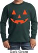 Kids Halloween Shirt Orange Jack O Lantern Long Sleeve Tee T-Shirt