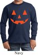 Kids Halloween Shirt Orange Jack O Lantern Long Sleeve Tee T-Shirt