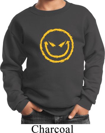 Kids Halloween Sweatshirt Evil Smiley Face Sweat Shirt