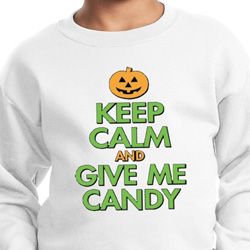 Kids Halloween Sweatshirt Keep Calm and Give Me Candy Sweat Shirt