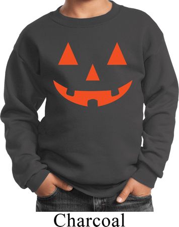 Kids Halloween Sweatshirt Orange Jack O Lantern Sweat Shirt