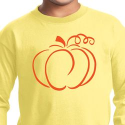 Kids Halloween Tee Pumpkin Sketch Youth Long Sleeve